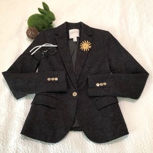 Forever 21 Essentials Patterned Black Blazer